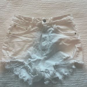 White Zara Jean shorts